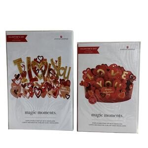 American Greetings Magic Moments Displayable Pop-Up Valentines Day Card Lot of 2